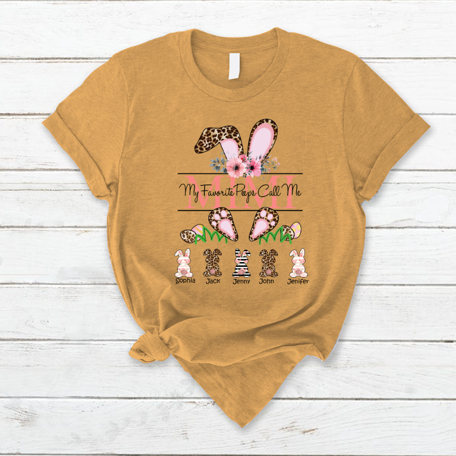 Lofaris Leopard Bunny My Favorite Peeps Easter T-Shirt
