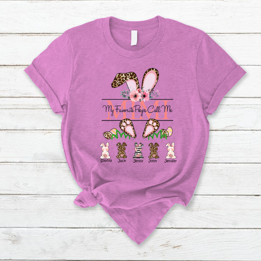 Lofaris Leopard Bunny My Favorite Peeps Easter T-Shirt