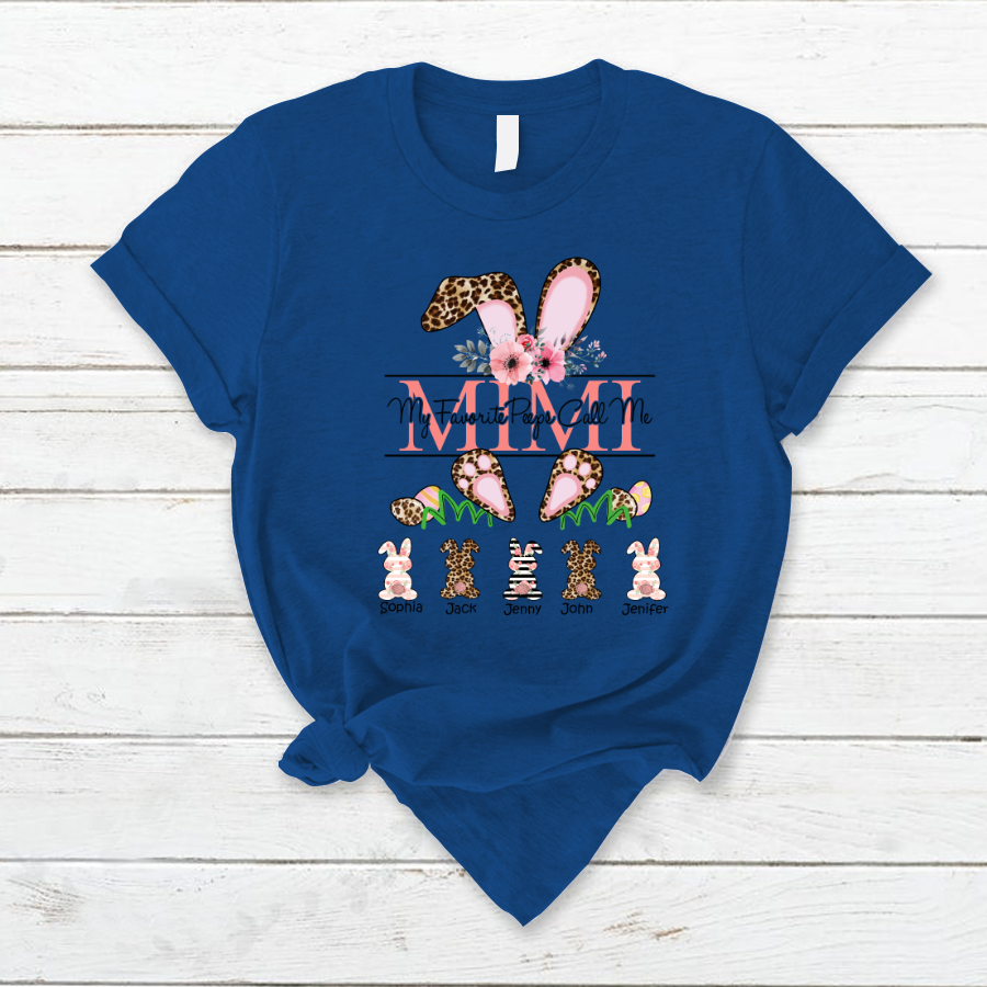 Lofaris Leopard Bunny My Favorite Peeps Easter T-Shirt