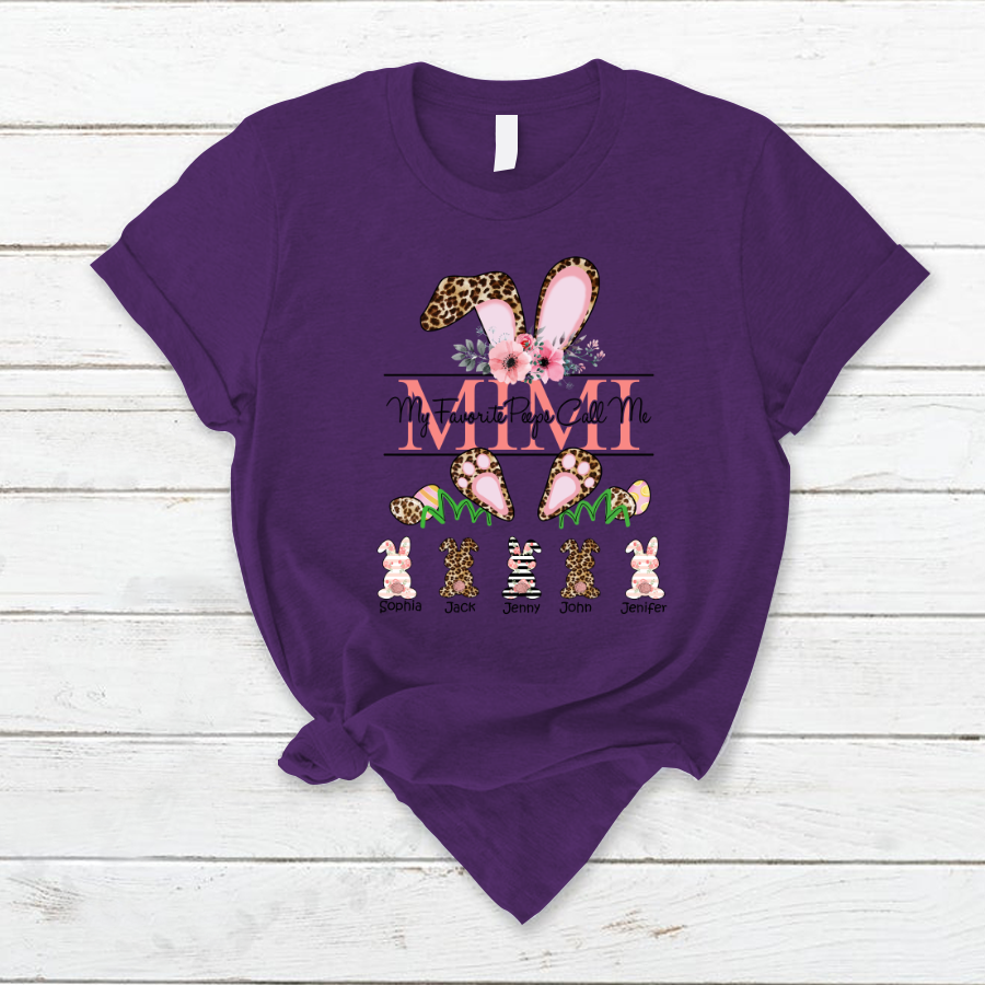 Lofaris Leopard Bunny My Favorite Peeps Easter T-Shirt