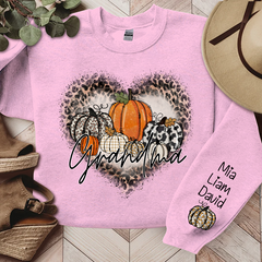 Lofaris Leopard Heart Shaped Pumpkin Fall Custom Sweatshirt