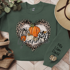 Lofaris Leopard Heart Shaped Pumpkin Fall Custom Sweatshirt