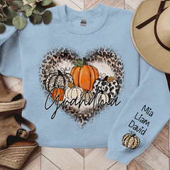 Lofaris Leopard Heart Shaped Pumpkin Fall Custom Sweatshirt