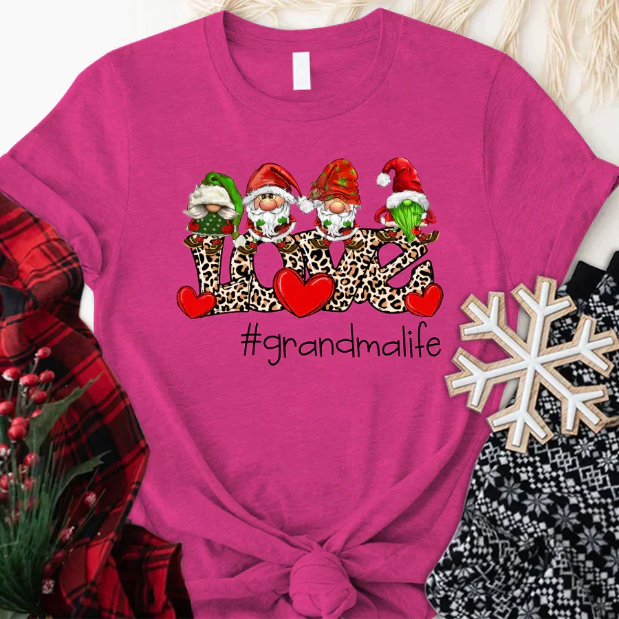 Lofaris Leopard Love Grandma Life Custom Christmas T-Shirt