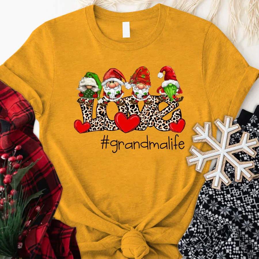 Lofaris Leopard Love Grandma Life Custom Christmas T-Shirt