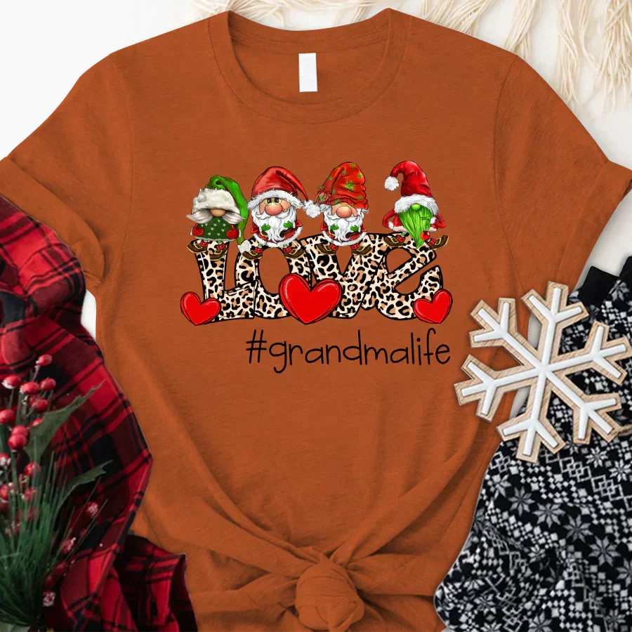 Lofaris Leopard Love Grandma Life Custom Christmas T-Shirt