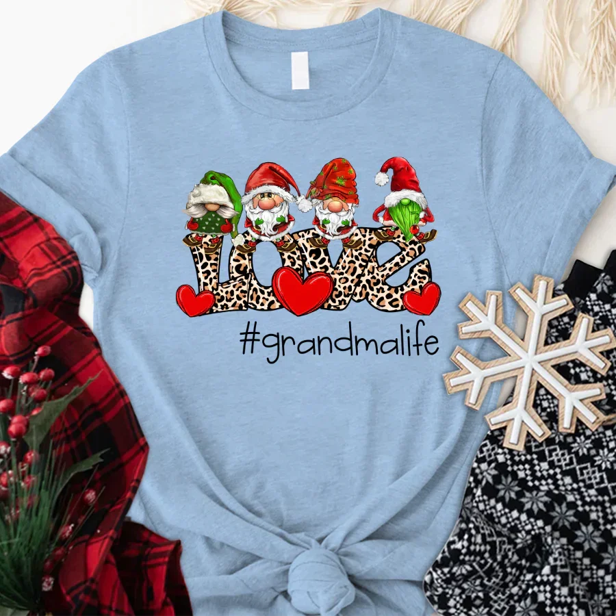 Lofaris Leopard Love Grandma Life Custom Christmas T-Shirt