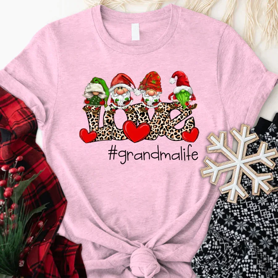 Lofaris Leopard Love Grandma Life Custom Christmas T-Shirt