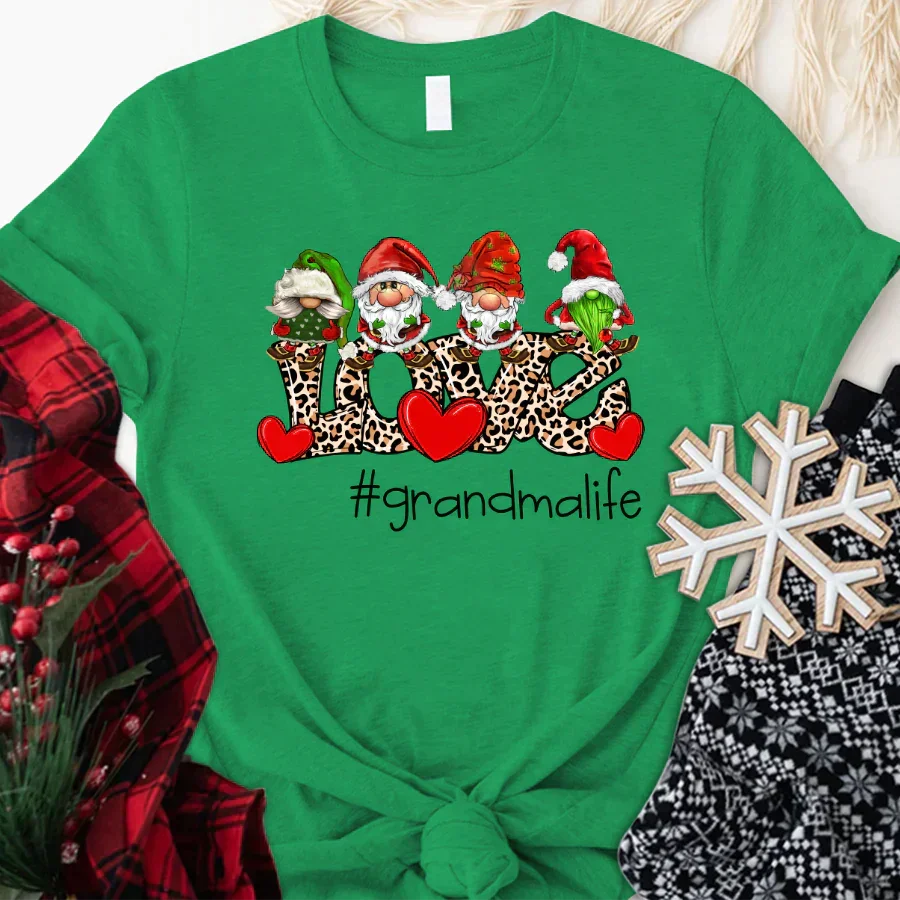 Lofaris Leopard Love Grandma Life Custom Christmas T-Shirt