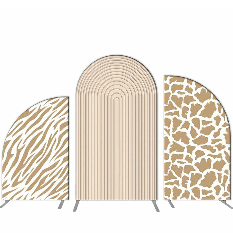 Lofaris Leopard Pattern Stripe Arch Backdrop Kit For Birthday