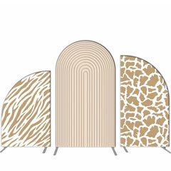 Lofaris Leopard Pattern Stripe Arch Backdrop Kit For Birthday