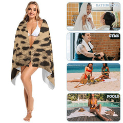 Lofaris Leopard Personalized Name Beach Towel Gifts for Women