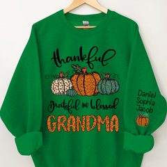 Lofaris Leopard Pumpkin Grandma And Kids Custom Sweatshirt