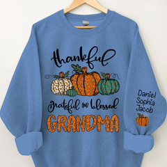 Lofaris Leopard Pumpkin Grandma And Kids Custom Sweatshirt