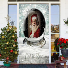 Lofaris Let It Snow Crystal Santa Claus Christmas Door Cover