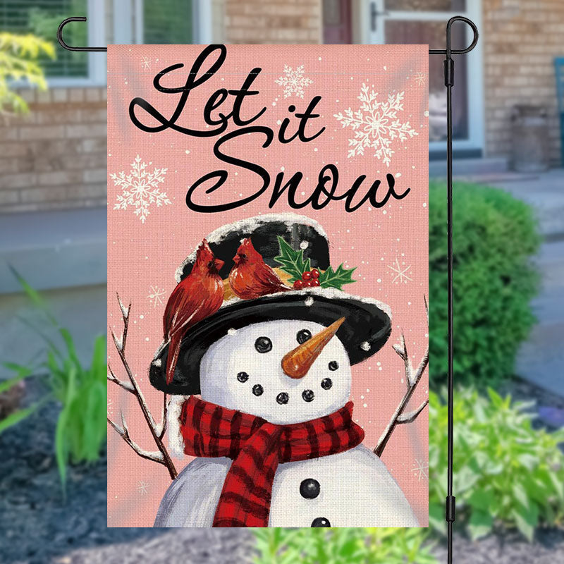 Lofaris Let It Snow Lovely Snowman Christmas Garden Flag