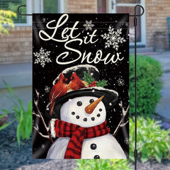 Lofaris Let It Snow Lovely Snowman Christmas Garden Flag