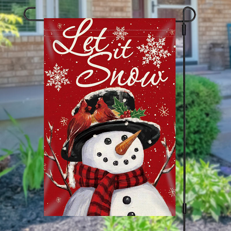 Lofaris Let It Snow Lovely Snowman Christmas Garden Flag