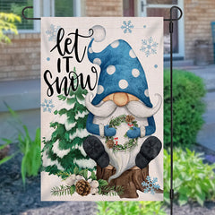 Lofaris Let It Snow Snowflake Gnome Christmas Garden Flag