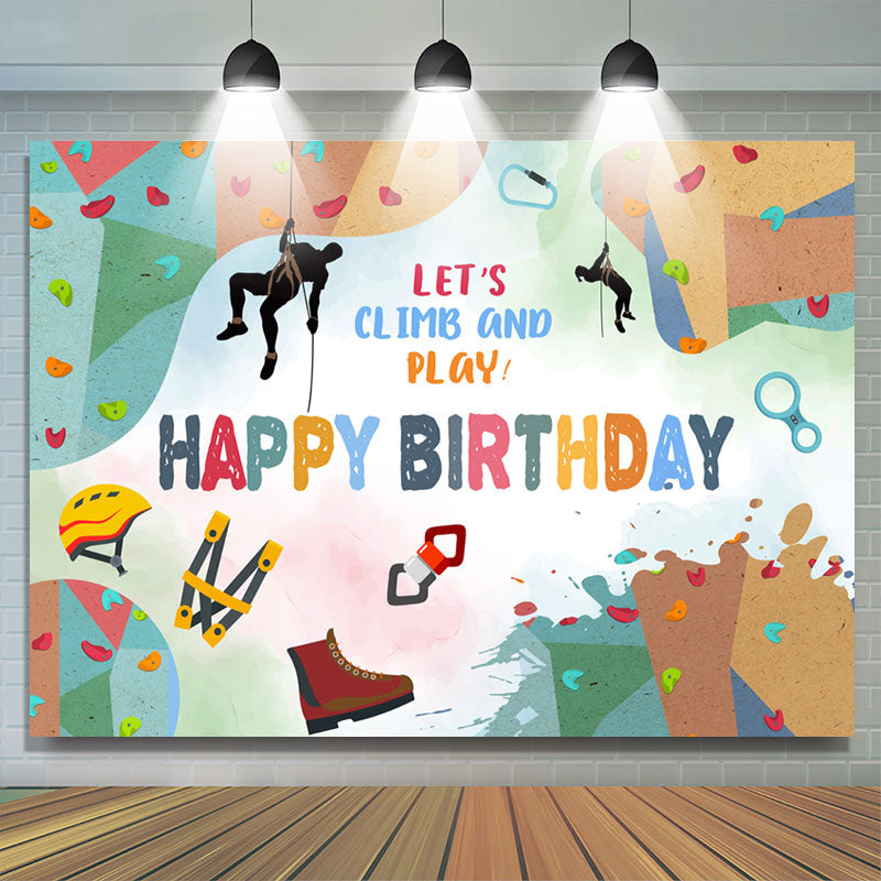 Lofaris Lets Climb And Play Sports Style Birthday Backdrop