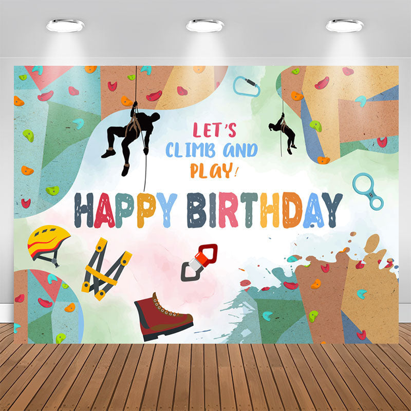 Lofaris Lets Climb And Play Sports Style Birthday Backdrop