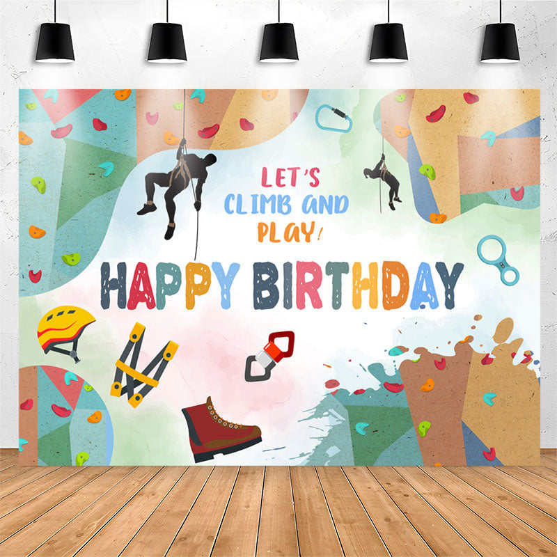 Lofaris Lets Climb And Play Sports Style Birthday Backdrop