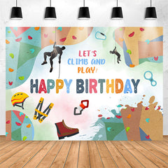 Lofaris Lets Climb And Play Sports Style Birthday Backdrop
