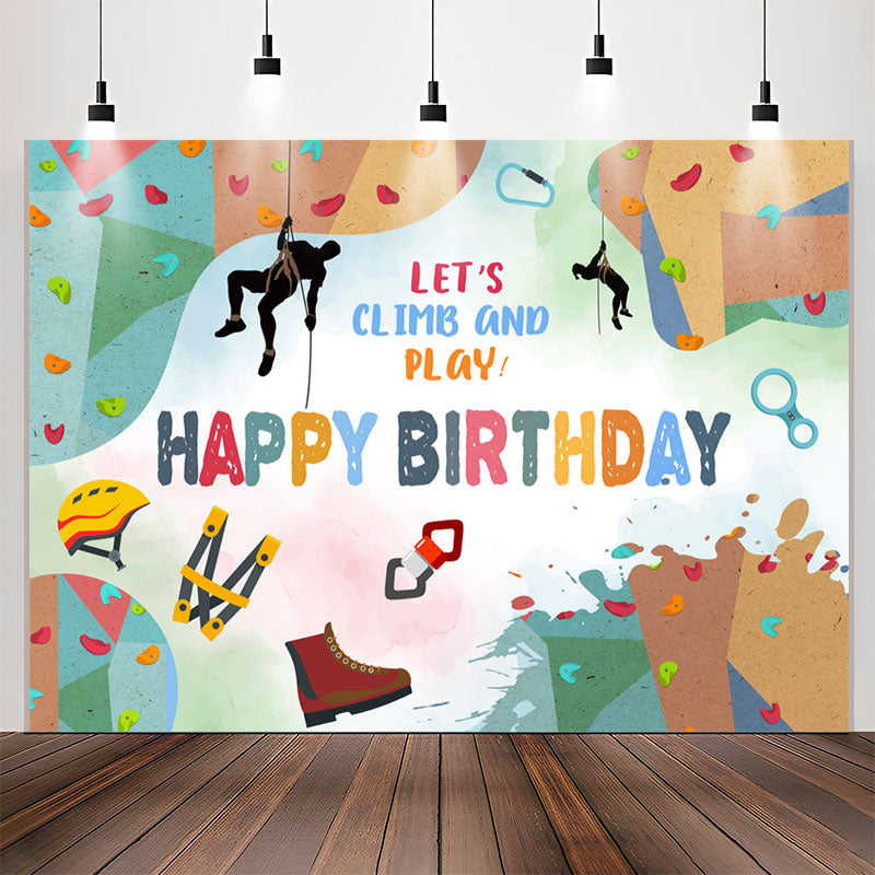 Lofaris Lets Climb And Play Sports Style Birthday Backdrop