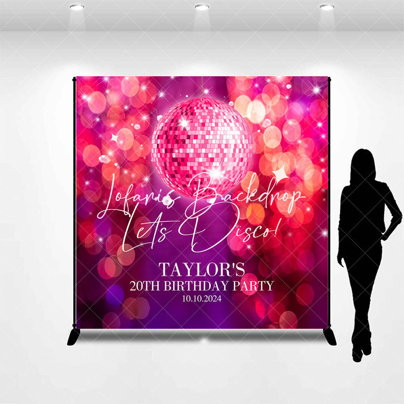 Lofaris Lets Disco Bokeh Red Light Custom Birthday Backdrop