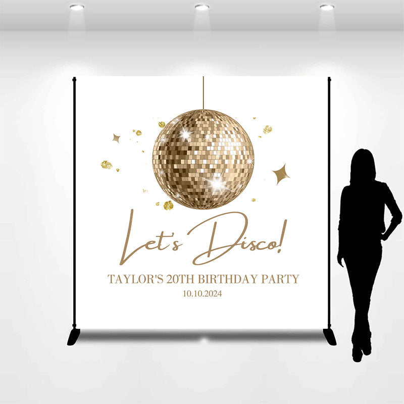 Lofaris Lets Disco Light Ball Custom 20th Birthday Backdrop