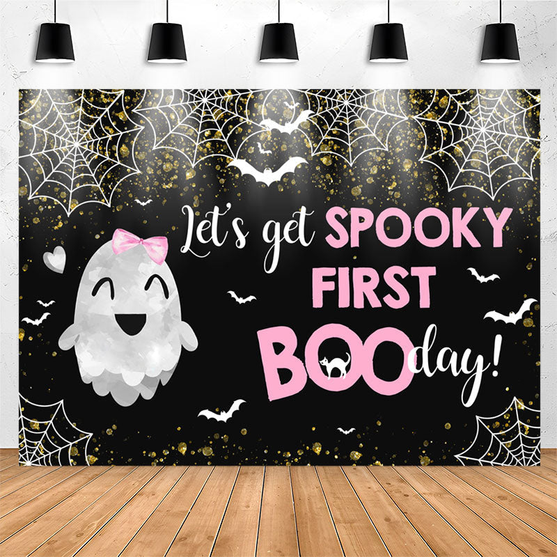 Lofaris Lets Get Spooky First Halloween Birthday Backdrop