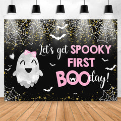 Lofaris Lets Get Spooky First Halloween Birthday Backdrop