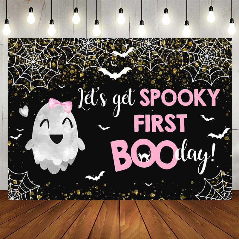 Lofaris Lets Get Spooky First Halloween Birthday Backdrop