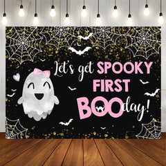 Lofaris Lets Get Spooky First Halloween Birthday Backdrop