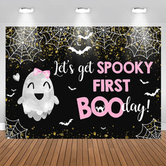 Lofaris Lets Get Spooky First Halloween Birthday Backdrop