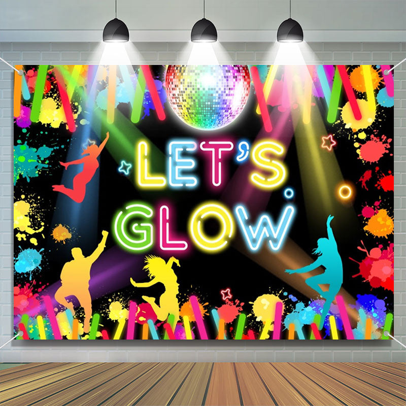 Lofaris Lets Glow Neon Light Stick Dance Party Backdrop