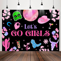 Lofaris Lets Go Girls Pink Disco Birthday Party Backdrop