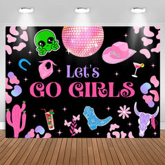 Lofaris Lets Go Girls Pink Disco Birthday Party Backdrop