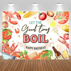 Lofaris Lets Good Time Boll Crayfishs Theme Birthday Backdrop