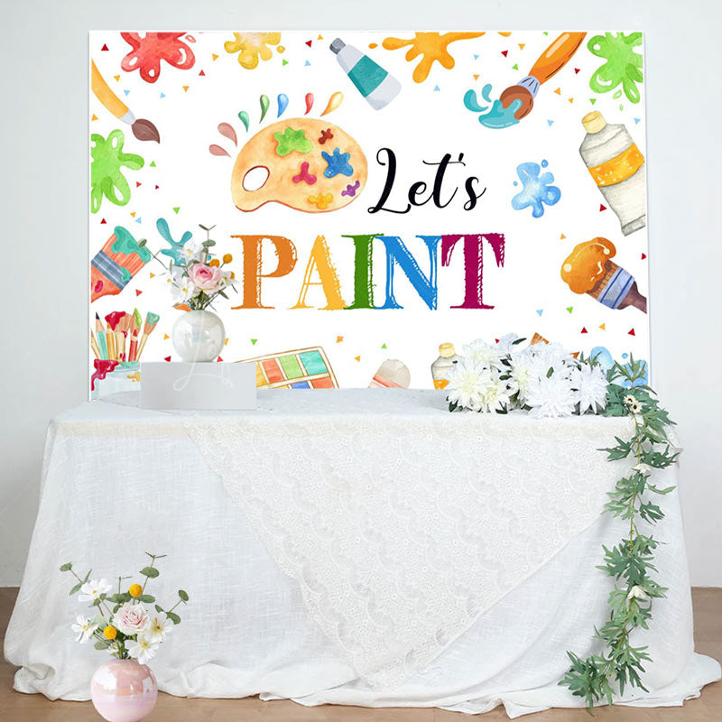 Lofaris Lets Paint Graffiti Kids Drawing Party Backdrop
