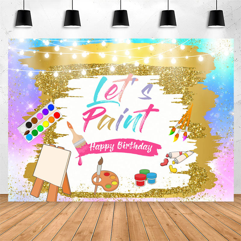 Lofaris Lets Paint Oil Painting Colorful Birthday Backdrop