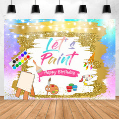 Lofaris Lets Paint Oil Painting Colorful Birthday Backdrop