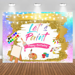 Lofaris Lets Paint Oil Painting Colorful Birthday Backdrop