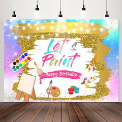 Lofaris Lets Paint Oil Painting Colorful Birthday Backdrop