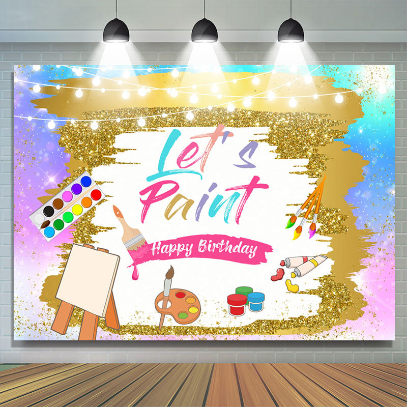 Lofaris Lets Paint Oil Painting Colorful Birthday Backdrop