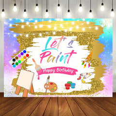 Lofaris Lets Paint Oil Painting Colorful Birthday Backdrop