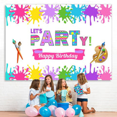 Lofaris Lets Party Art Theme Birthday Backdrop