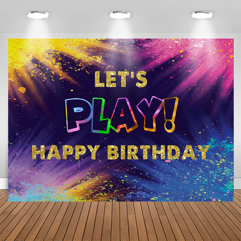 Lofaris Lets Play Colorful Graffiti Shining Birthday Backdrop