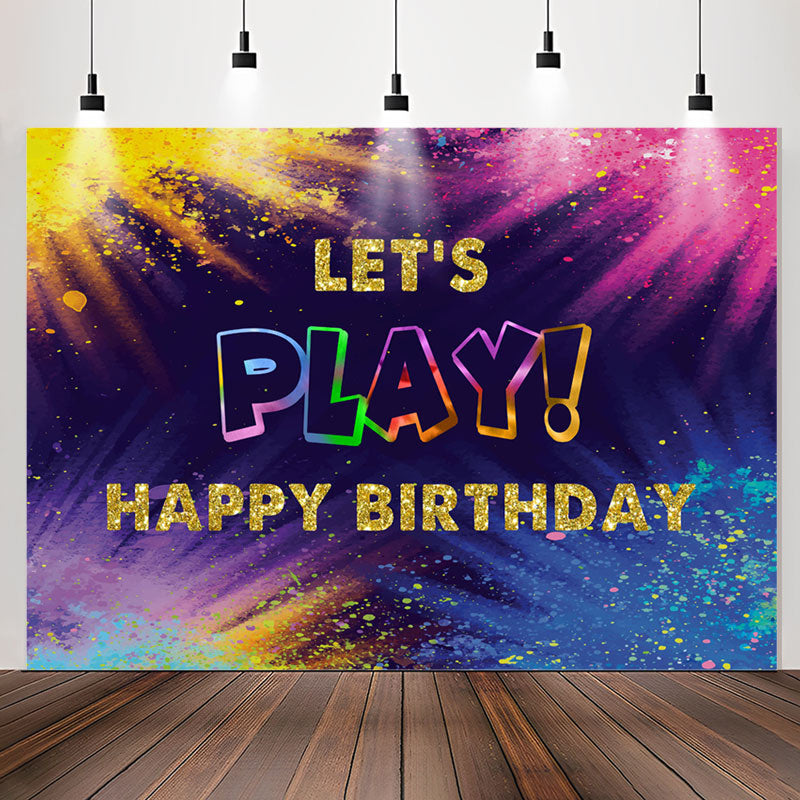 Lofaris Lets Play Colorful Graffiti Shining Birthday Backdrop