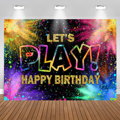 Lofaris Lets Play Colorful Ribbons Happy Birthday Backdrop